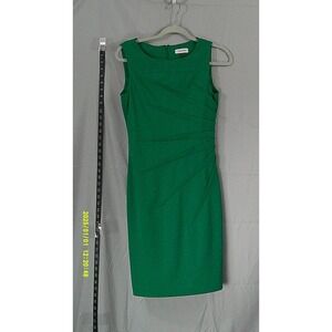 Calvin Klein Women's Sleeveless Green Sheath Dress - Fitted Career Party